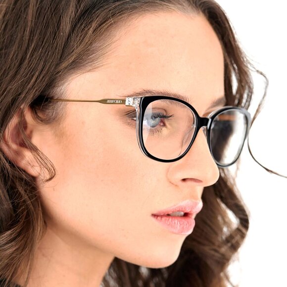 🕶️ New Jimmy Choo JC302 07T3 00 Eyeglasses - Black/Gold Frame 53mm - Picture 2 of 10